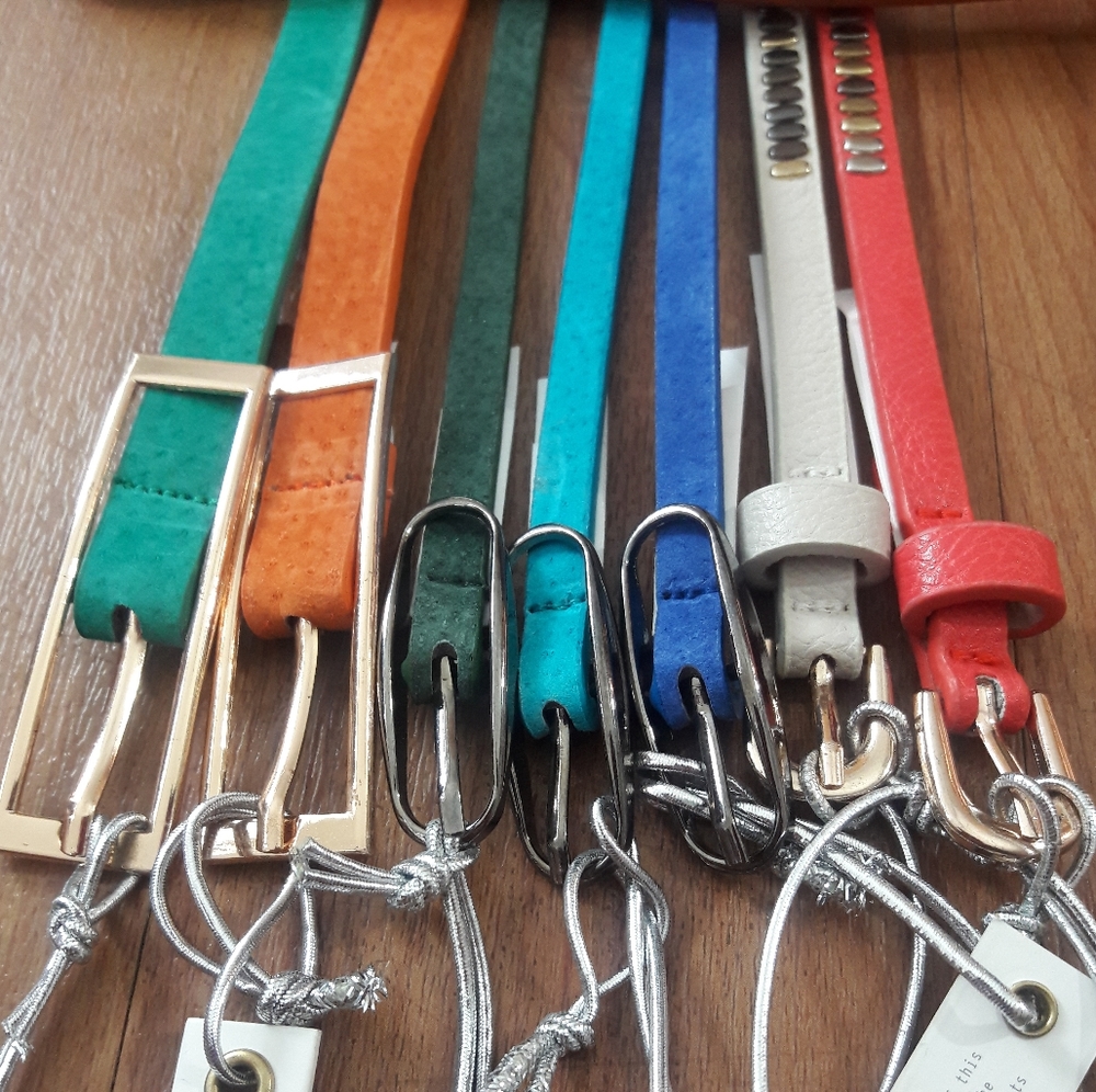 Remi & Reid Womens Slim Skinny Belts Bundle of 7 - Picture 3 of 8